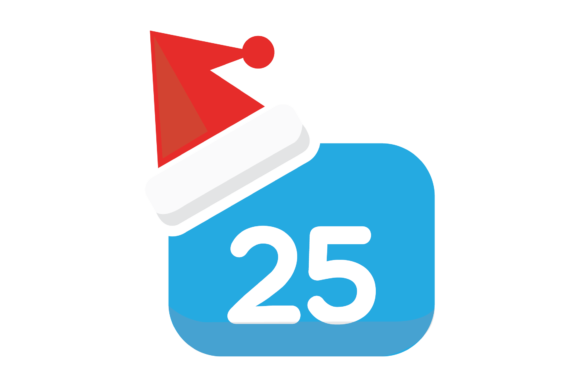 Christmas Calendar Santa Hat Illustration: A Festive Graphic Asset