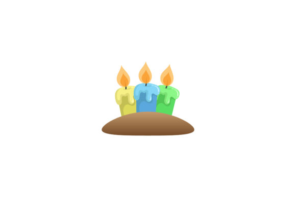 Christmas Candle Cake Party Illustration: A Festive Graphics Asset