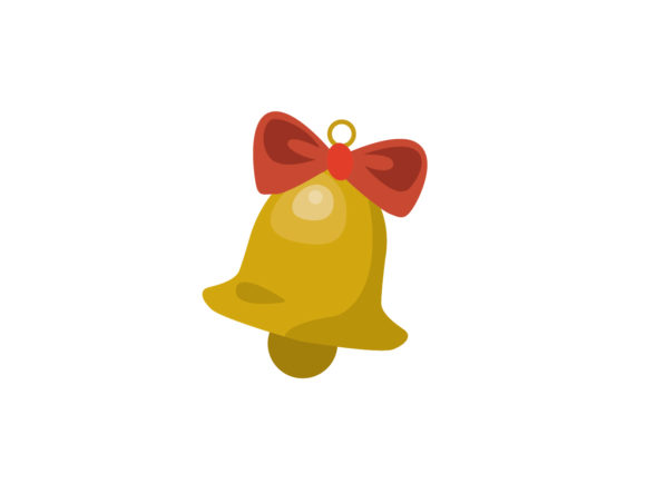 Christmas Illustration Bell with Ribbon: A Versatile Graphic for Holiday Designs