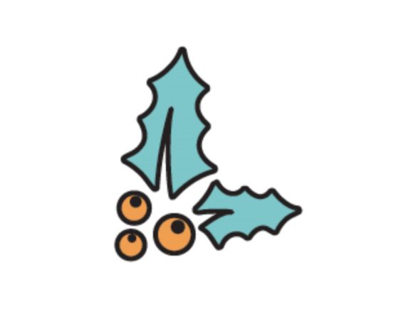 Christmas Illustration Cheery Blue Leaf: A Versatile Graphic for Branding