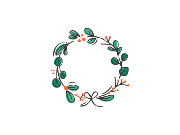 Christmas Illustration Green Wreath: Perfect for Festive Graphics