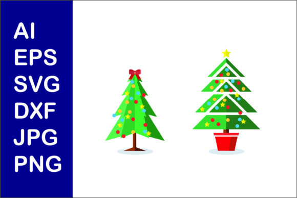 Christmas Tree Flat Illustration Svg 011: A Festive Graphics Gem