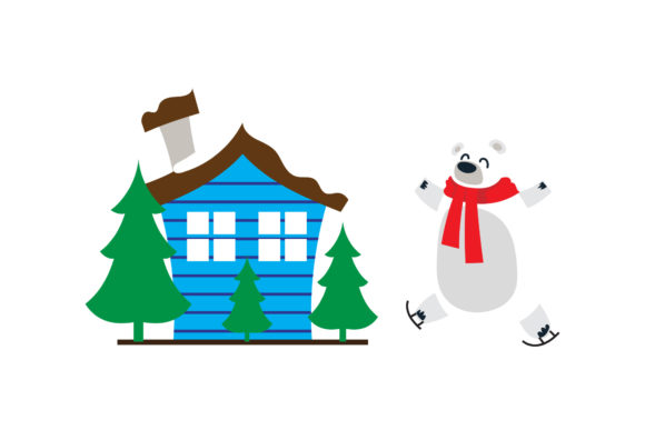 Christmas Vector Bear House: A Versatile Graphics Asset