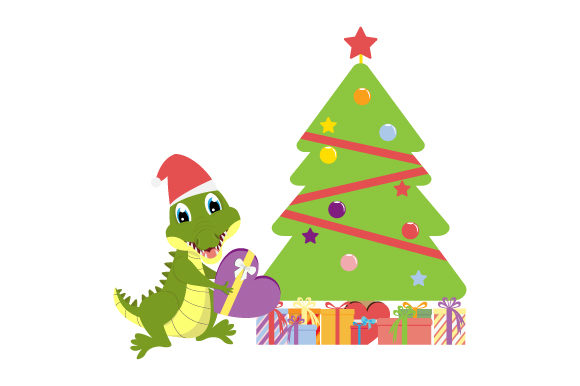 Cute Alligator Cartoon on Christmas: A Versatile Graphic