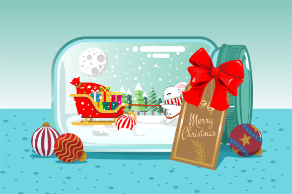 Happy Christmas in Glass Jar: A Festive Graphics Addition