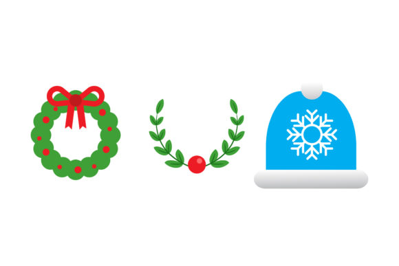 Hat and Decorations Christmas Set: Perfect for Festive Graphics