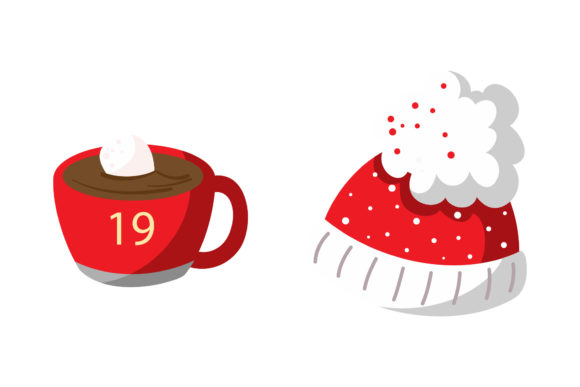 Hat and Drink Christmas Set: A Versatile Graphics and Illustrations Asset