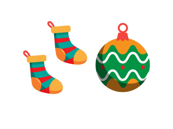 Ornament and Stocking Christmas Set: A Versatile Graphics and Illustrations Asset