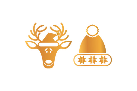 Reindeer Hat Icons: A Festive Graphics Set for Publishers