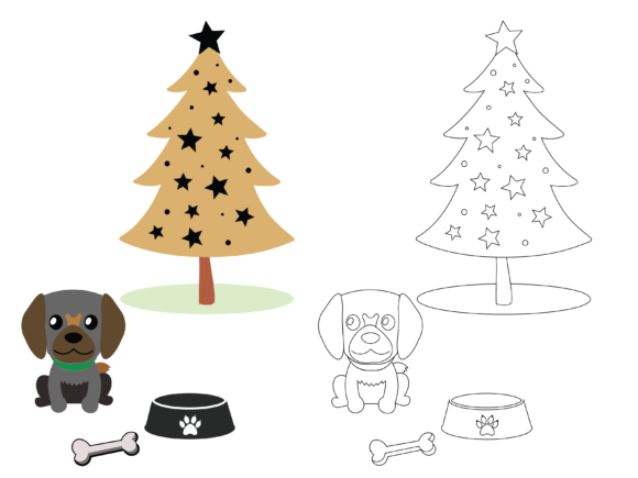 Review: Dog and Christmas Coloring for Kids Graphics